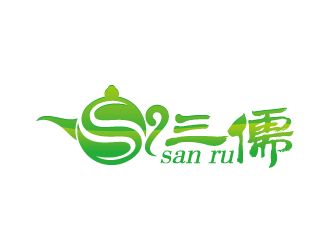 周金進的三儒茗茶館人物logologo設計