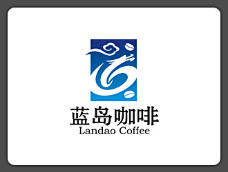 舒強的藍島咖啡logo設計