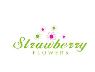 林思源的中文：草莓花朵；英文：Strawberry flowerslogo設(shè)計(jì)