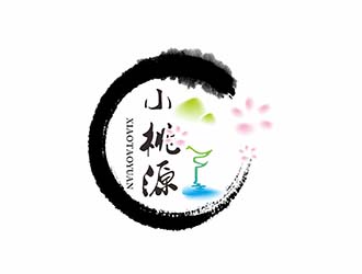 AR科技核心～雪狐設(shè)計的小桃源  足道養(yǎng)生會所logo設(shè)計