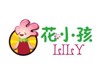 黃安悅的花小孩甜品休閑吧logo設計