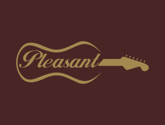 林思源的pleasant 吉它 小提琴 樂器 英文字體logo設計logo設計