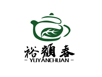 秦曉東的裕顏春茶社茶館logo設(shè)計