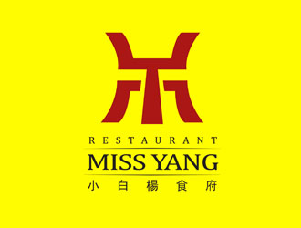 鄭國(guó)麟的Restaurant Miss Yang 小白楊食府logo設(shè)計(jì)