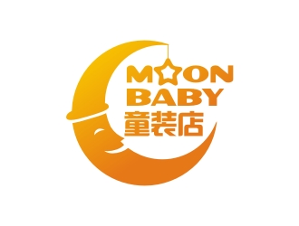 曾翼的MOON BABY童裝店logo設計