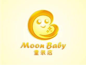 何嘉星的MOON BABY童裝店logo設計