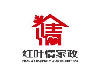 張曉明的紅葉情家政服務中心logo設計