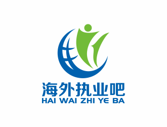 何嘉健的海外執(zhí)業(yè)吧藍(lán)色圖形logologo設(shè)計(jì)