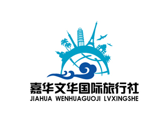 秦曉東的青島嘉華文華國(guó)際旅行社有限公司logo設(shè)計(jì)