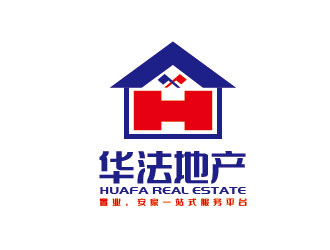 李賀的華法地產(chǎn) HUAFA Real Estate   法國(guó)投資，置業(yè)，安家一站式服務(wù)平臺(tái)logo設(shè)計(jì)