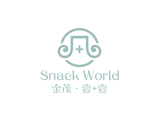 孫金澤的華人快餐廳logo 金茂·壹+壹 Snack Worldlogo設計