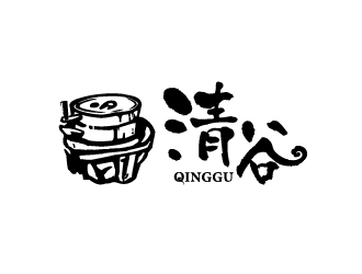 余千里的清谷芝麻粉印章字體logo設計