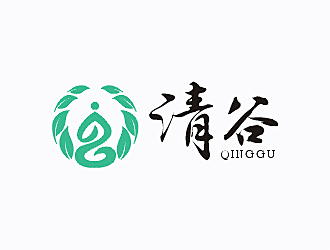 梁俊的清谷芝麻粉印章字體logo設計