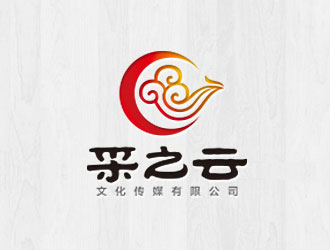 鐘炬的采之云傳媒祥云標志logo設(shè)計