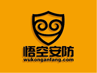 陳曉濱的悟空安防公司對稱標志logo設計