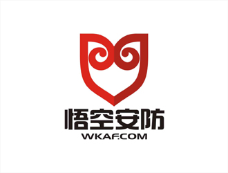 周都響的悟空安防公司對稱標志logo設計