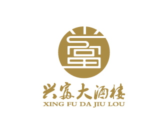 陳智江的興富大酒樓對(duì)稱(chēng)標(biāo)志設(shè)計(jì)logo設(shè)計(jì)