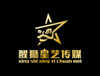 連杰的醒獅星藝傳媒教育 動(dòng)物頭像logologo設(shè)計(jì)