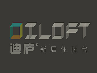 黎明鋒的迪廬；DILOFT 對稱標志logo設計