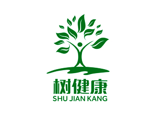 譚家強的樹健康綠色植物圖標(biāo)logo設(shè)計