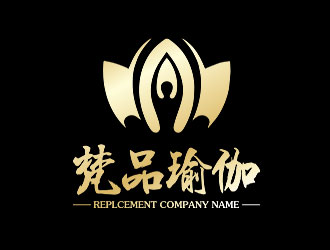 鐘炬的梵品瑜伽對(duì)稱(chēng)logo設(shè)計(jì)logo設(shè)計(jì)