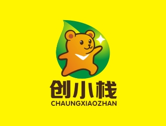 曾翼的創(chuàng)小棧保健品動物卡通熊logo設(shè)計logo設(shè)計