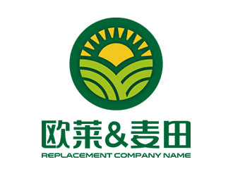 鐘炬的歐萊&麥田烘培店logologo設計