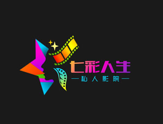 郭慶忠的七彩人生私人影院logo設(shè)計