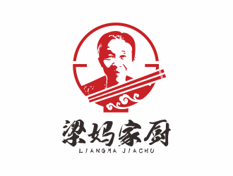 何嘉健的梁媽家廚餐飲連鎖商標(biāo)logo設(shè)計(jì)