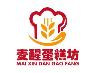 向正軍的麥醒蛋糕坊logo設計