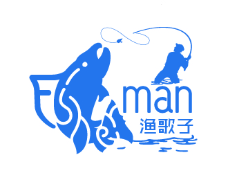 劉琦的漁歌子 Fisherman釣魚漁具商標logo設計