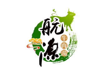 楊占斌的航源牛肉湯人物卡通標(biāo)志設(shè)計logo設(shè)計