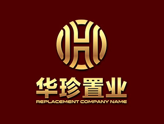 鐘炬的中國紅印章房地產標志logo設計