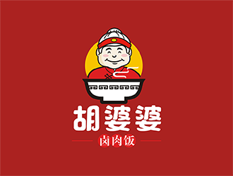 梁俊的鹵肉飯中式快餐卡通logologo設計