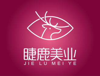 安冬的睫鹿美業(yè)美容服務(wù)logo設(shè)計(jì)