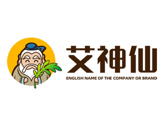 鐘炬的艾神仙艾灸卡通商標設計logo設計