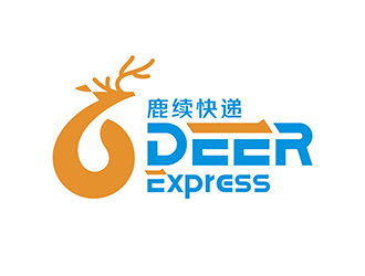 丁小鈺的英文：Deer Express LLC, 中文：鹿續(xù)快遞logo設(shè)計