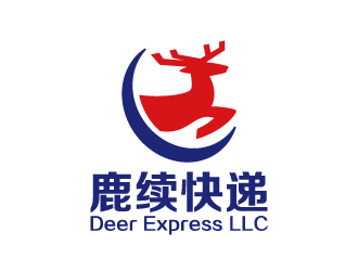 葉美寶的英文：Deer Express LLC, 中文：鹿續(xù)快遞logo設(shè)計