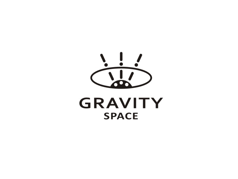 姜彥海的GRAVITY SPACE黑白色logo設(shè)計