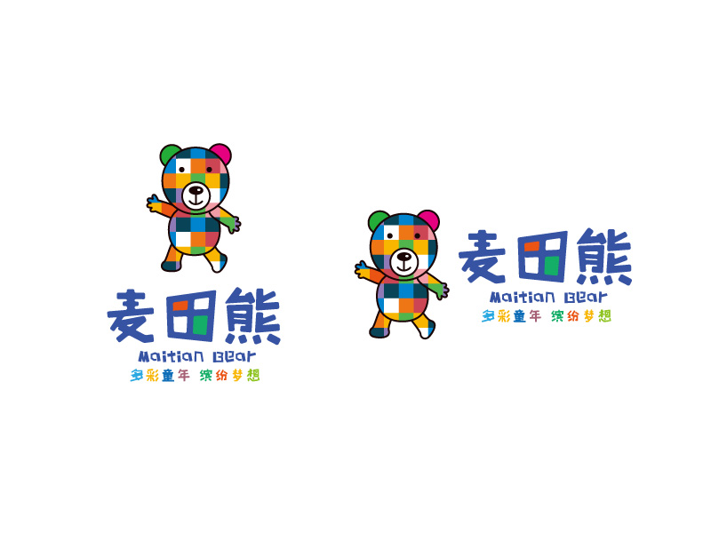 張俊的麥田熊動物卡通設計logo設計