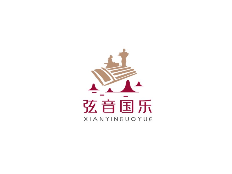 姜彥海的弦音國樂古箏培訓學院logo設計