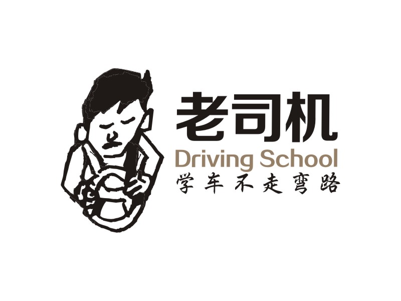 張軍代的老司機 Driving School  學(xué)車不走彎路logo設(shè)計