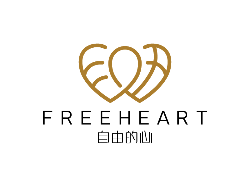 蔡本軒的中文：自由的心     英文：Free heartlogo設計