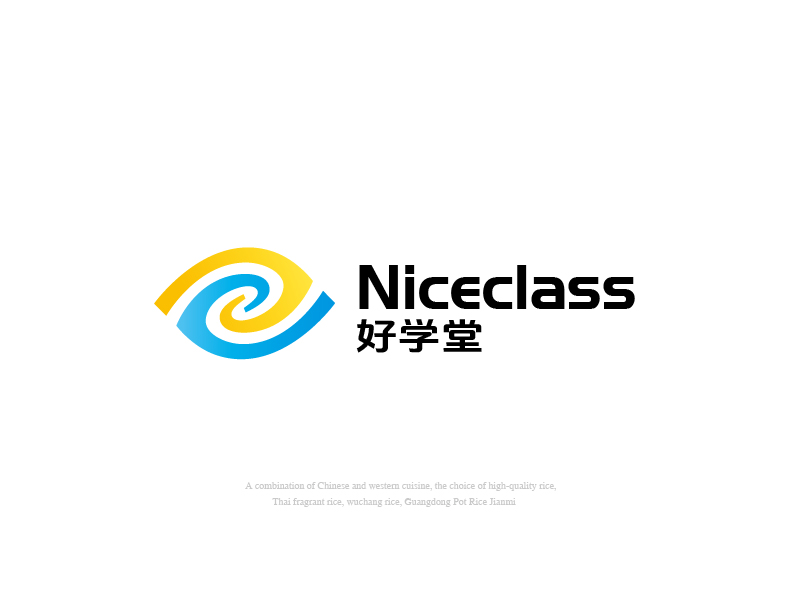 張俊的英文名字是“Niceclass ”，中文名字是“好學(xué)堂”logo設(shè)計(jì)