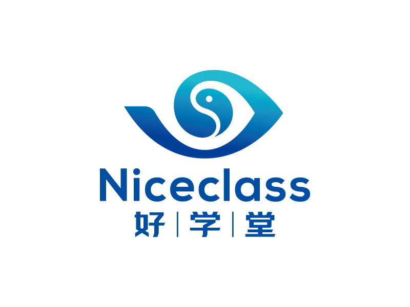 王濤的英文名字是“Niceclass ”，中文名字是“好學(xué)堂”logo設(shè)計(jì)