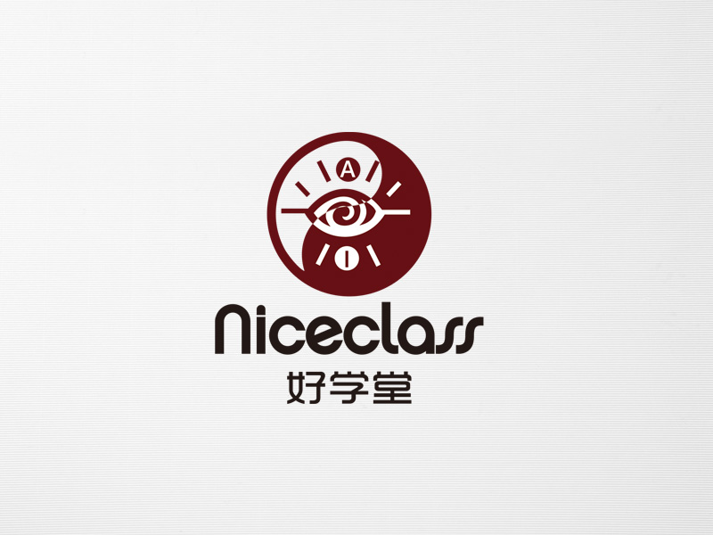 郭慶忠的英文名字是“Niceclass ”，中文名字是“好學(xué)堂”logo設(shè)計(jì)