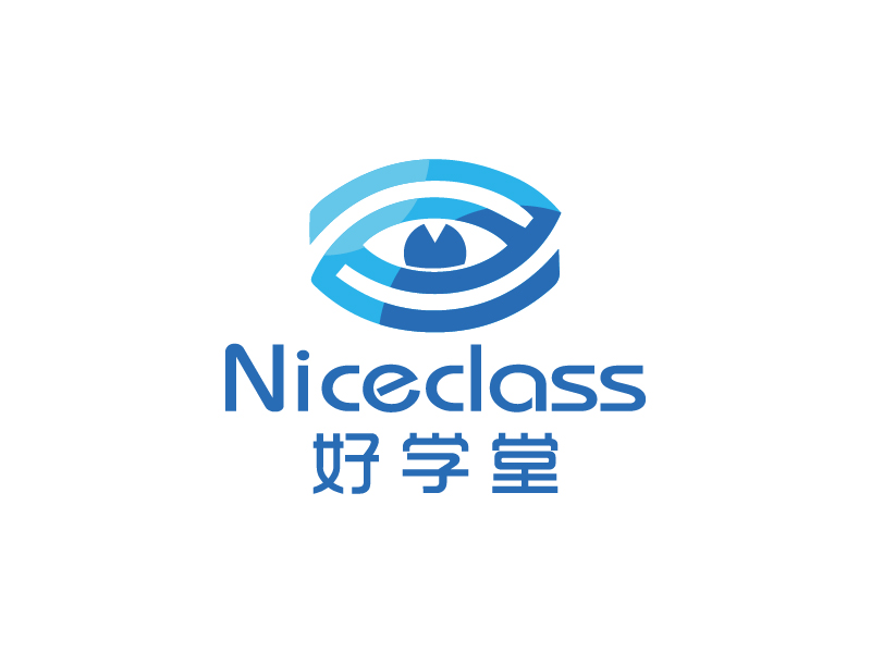 楊忠的英文名字是“Niceclass ”，中文名字是“好學(xué)堂”logo設(shè)計(jì)