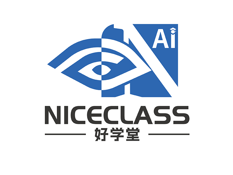 劉青松的英文名字是“Niceclass ”，中文名字是“好學(xué)堂”logo設(shè)計(jì)